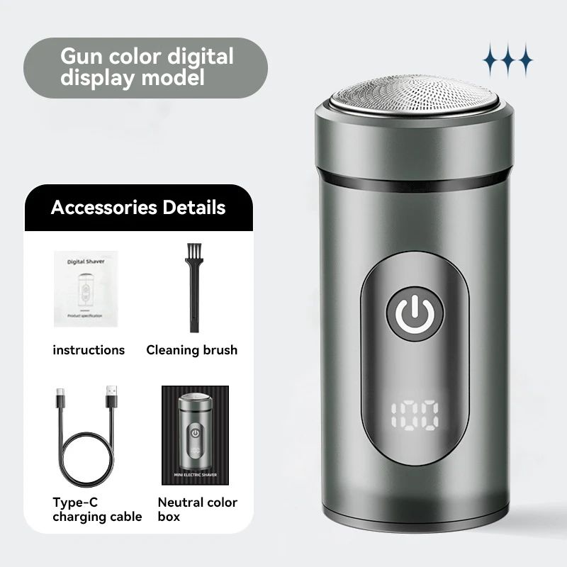 Mens Electric Shaver Compact Waterproof Razor With USBC Fast Charging LED Display 8