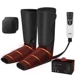 air compression leg massager with heat, foot & calf circulation massage, ideal christmas gift