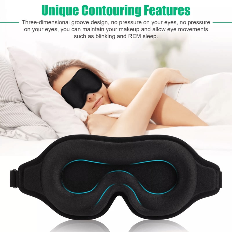 3D Travel Silk Eye Mask Sleeping Soft Padded Shade Blindfold For Rest Relaxation 2