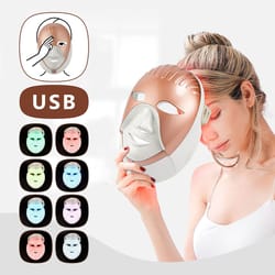 wireless led facial mask with 7-color photon therapy, skin rejuvenation & anti-aging beauty machine