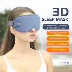 3d sleep eye mask hot steam & vibration eye massager, electrical temperature control blindfold for relaxing sleep