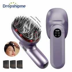 advanced head massage hair comb with red light hair care & high vibration hair massager brush