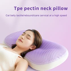 relief pressure cat belly pillow for cervical protection & sleep aid, super soft and comfortable neck support pillow