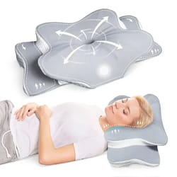 orthopedic memory foam cervical pillow, ergonomic neck pain support for side back stomach sleepers