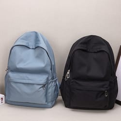 waterproof large capacity school backpack, women schoolbag, smooth zipper solid color, teens girl casual daypack bag