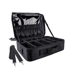 professional makeup case, large capacity cosmetic organizer, brush and barber bag for makeup artists and hair stylists
