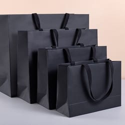 black kraft paper bags for wedding, christmas party candy, food cookies packing, fashion gifts & clothes packaging