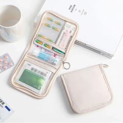 portable foldable large opening with zip sort, mini medical pouch, first aid kit outdoor, travel essential storage bag