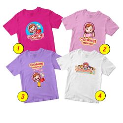 Cooking Mama Game T-Shirt Merch - 3 Pack Tee Shirts Bundle Cartoon Printed Short Sleeve Toddler Unisex Boys Girls 1-10