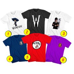 Wednesday Addams T-Shirt Merch - 3 Pack Tee Shirts Bundle Cartoon Printed Short Sleeve Toddler Unisex Boys Girls 1-10