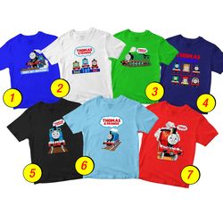 Thomas and Friends 2 T-Shirt Merch - 3 Pack Tee Shirts Bundle Cartoon Printed Short Sleeve Short Sleeve Toddler Unisex