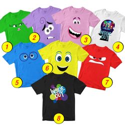 Inside Out Bing Bong, Disgust, Joy, Sadness, Anger, Fear, Riley T-Shirt Merch - 3 Pack Tee Shirts Bundle Cartoon Printed