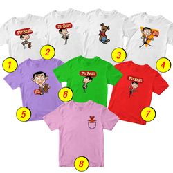 Mr Bean T-Shirt Merch - 3 Pack Tee Shirts Bundle Cartoon Printed Short Sleeve Toddler Unisex Boys Girls 1-10