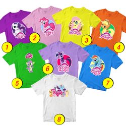 My Little Pony Twilight Sparkle T-Shirt Merch - 3 Pack Tee Shirts Bundle Cartoon Printed Short Sleeve Toddler Girls 1-10
