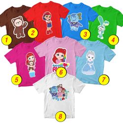 Rainbow Ruby T-Shirt Merch - 3 Pack Tee Shirts Bundle Cartoon Printed Short Sleeve Toddler Unisex Boys Girls 1-10