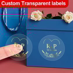 elegant wedding seals, personalized waterproof transparent decals, diy party decorations, anniversary gift stickers