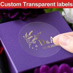 waterproof reusable, personalized gold transparent, decals, stickers for wedding, glass jar labels, diy craft supplies