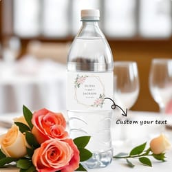 wedding water bottle label, personalized wedding bottle label, modern wedding favor label stickers