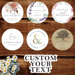 tailored milestone stickers, custom designs for business anniversaries, graduation parties, and gift wrapping