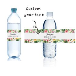 modern wedding water bottle label, wedding favor label, personalized wedding water bottle label