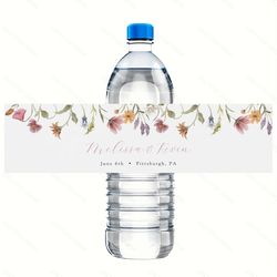 modern wedding water bottle label, custom wedding water bottle label, printed personalized, wedding water bottle label