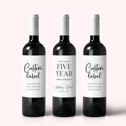 custom logo or text wine bottle stickers, personalised waterproof champagne labels, for wedding party, bridal shower