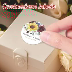 custom wedding party decorations, personalized floral stickers, gift wrapping labels, diy craft supplies, event sealing