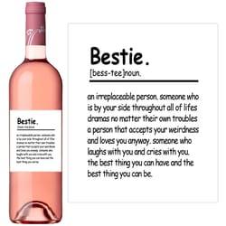 bestie sister friendship gift, funny happy birthday wine bottle label stickers, birthday gift wine bottle sticker