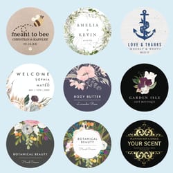 personalized round circle label stickers custom name date thank you stickers for bridal shower party favors