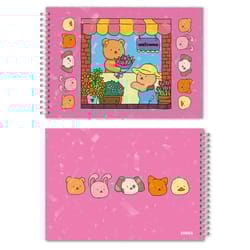 animal theme coloring book, cute little bear characters, graffiti painting for adults, teens, and kids