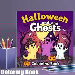 halloween spooks and ghosts coloring book for adult, colouring book, drawing supplies for christmas