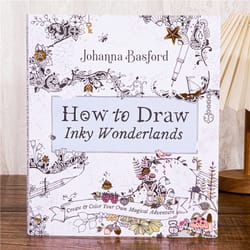art stress relief adult coloring book, how to draw inky wonderlands step by step, relaxing art therapy