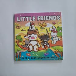 little friends coloring book, fun animal designs for stress relief, great for teens and adults