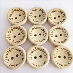 50 pcs natural wooden 2-hole buttons decorative sewing buttons for clothes, diy handmade craft accessories