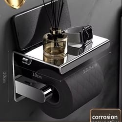stainless steel 304 wall-mounted toilet paper holder waterproof bathroom tissue box & roll dispenser