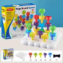 montessori peg board toy oddler building & stacking block game for early learning
