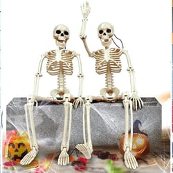 movable halloween skeleton decoration – full body skull prop for haunted house & party decor