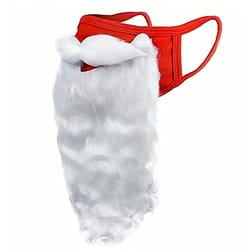 santa claus beard mask costume prop – red & white christmas holiday prank mask