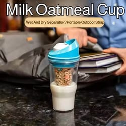 creative milk tea oatmeal cup 2 in 1 portable travel cup and convenient daily water bottle