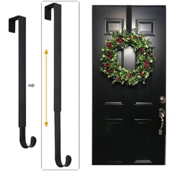 adjustable over-the-door wreath hanger – metal hook for christmas, halloween & easter decor