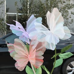 50cm 3d simulation butterfly – large hanging gauze decoration for weddings, festivals & outdoor displays