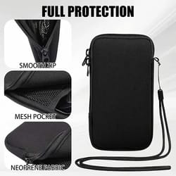 neoprene zipper phone pouch – protective black sleeve case for multiple smartphone models