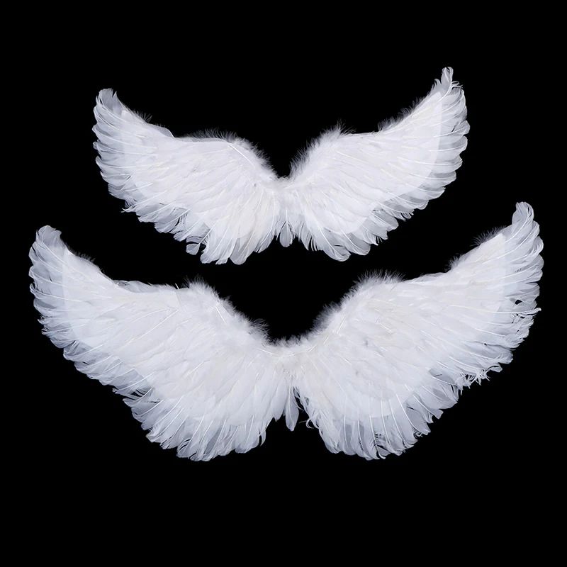 White Angel Feather Wings With Elastic Straps For Kids Party And Cosplay 5
