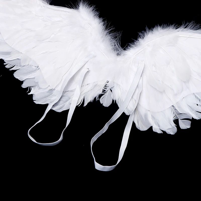 White Angel Feather Wings With Elastic Straps For Kids Party And Cosplay 14