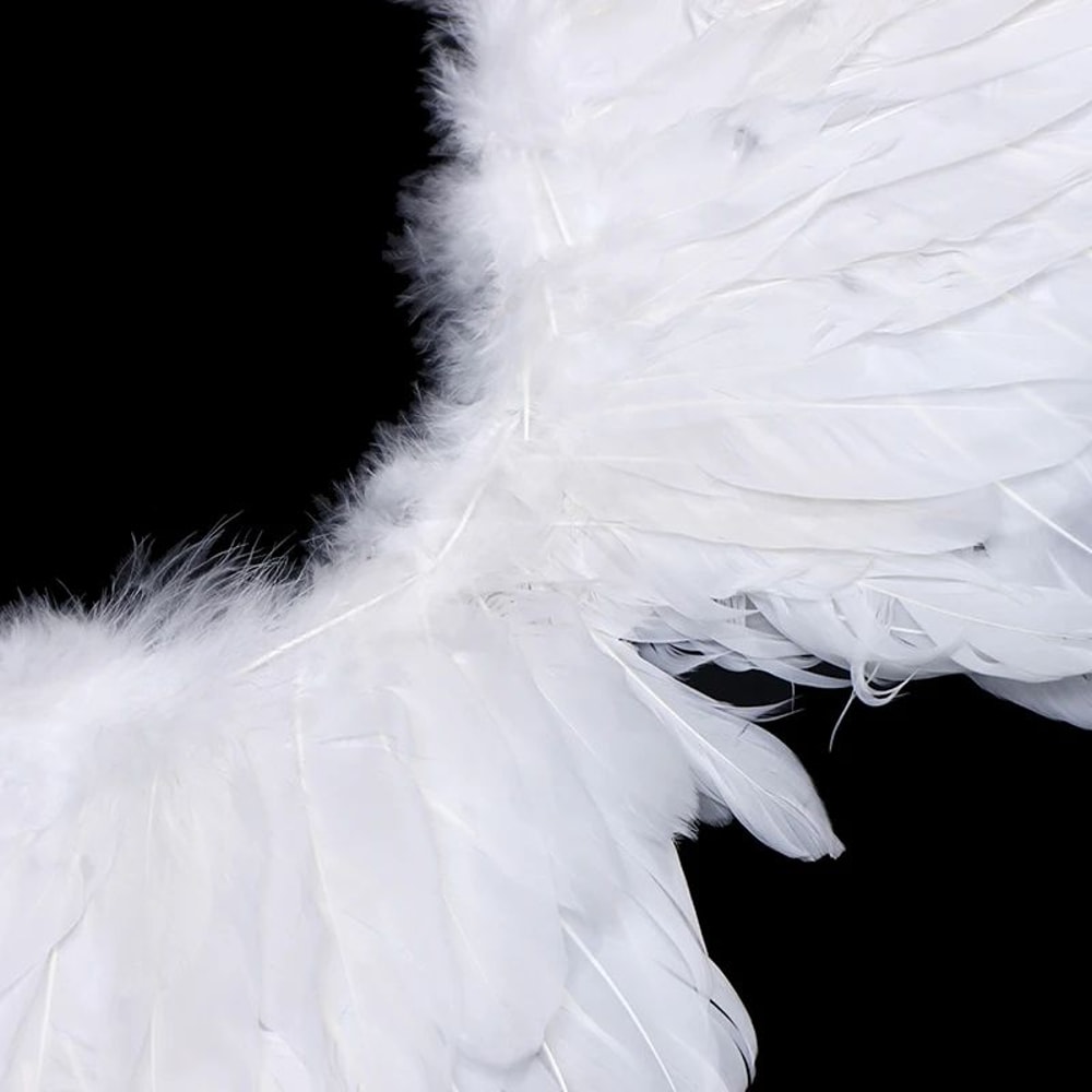 White Angel Feather Wings With Elastic Straps For Kids Party And Cosplay 15