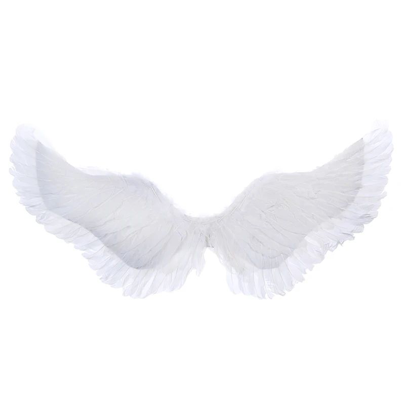 White Angel Feather Wings With Elastic Straps For Kids Party And Cosplay 10