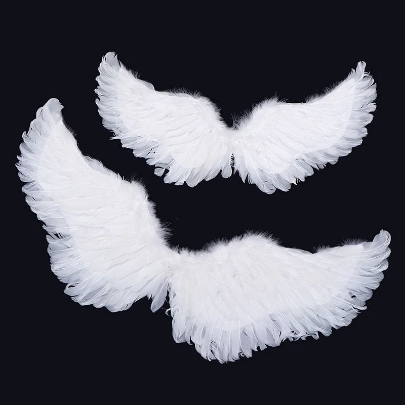 White Angel Feather Wings With Elastic Straps For Kids Party And Cosplay 12