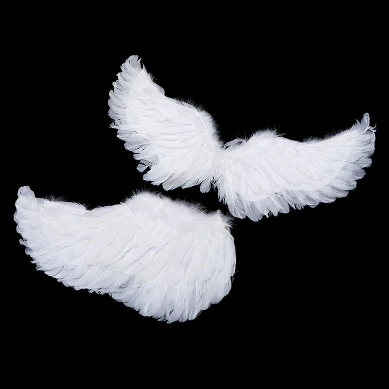 White Angel Feather Wings With Elastic Straps For Kids Party And Cosplay 13