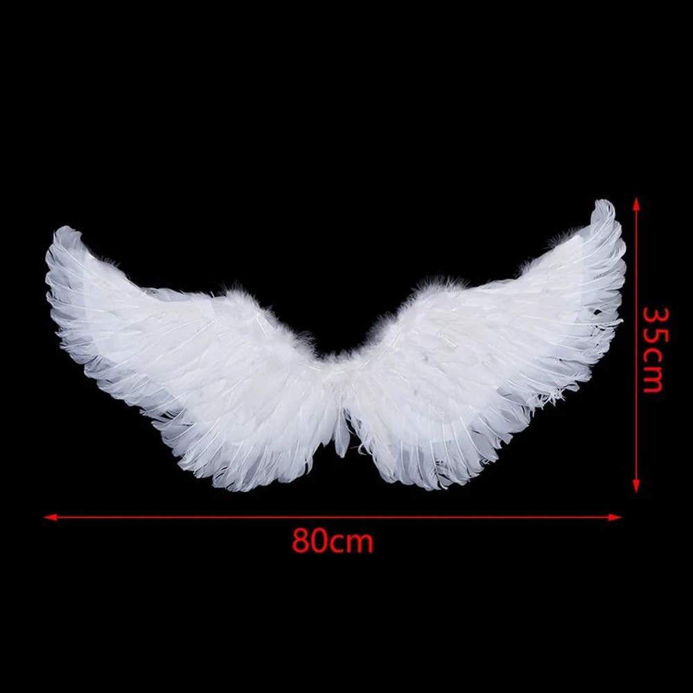 White Angel Feather Wings With Elastic Straps For Kids Party And Cosplay 18