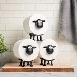 resin sheep toilet paper holder bathroom decor
